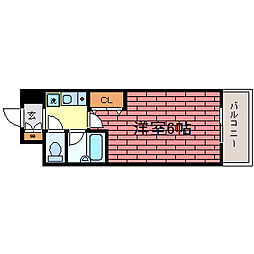 エスリード三宮フラワーロード 1Kの間取図画像