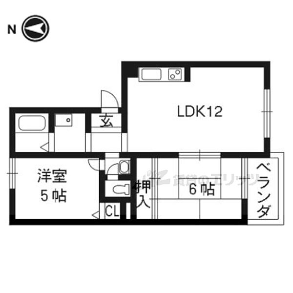 ボーヴァンベール 102｜京都府京都市西京区大枝沓掛町(賃貸マンション2LDK・1階・38.88㎡)の写真 その2