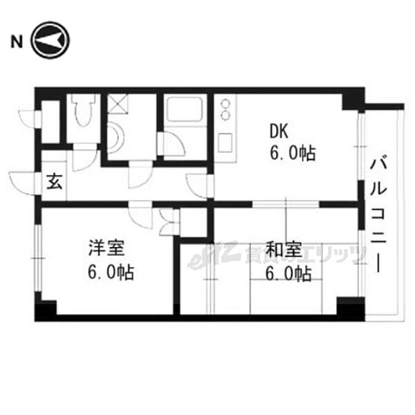 ベルメゾンＹ．Ｓ 102｜京都府京都市南区久世中久世町2丁目(賃貸マンション2DK・1階・43.20㎡)の写真 その2