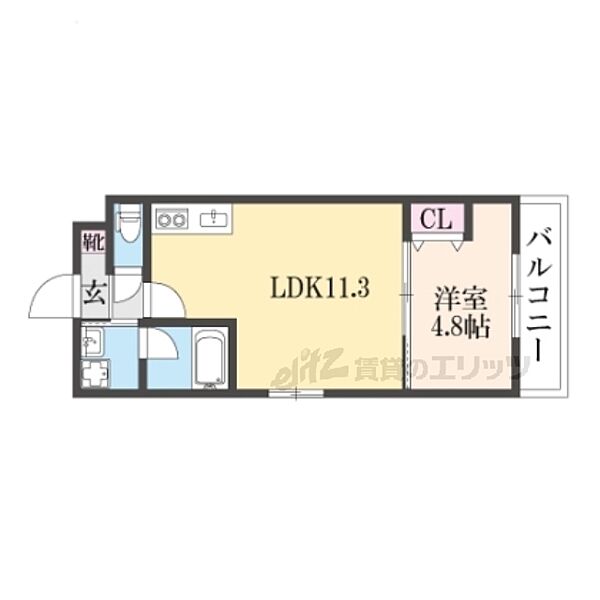 カーサ・フェリーチェ桂 401｜京都府京都市西京区桂上野東町(賃貸マンション1LDK・4階・36.00㎡)の写真 その2