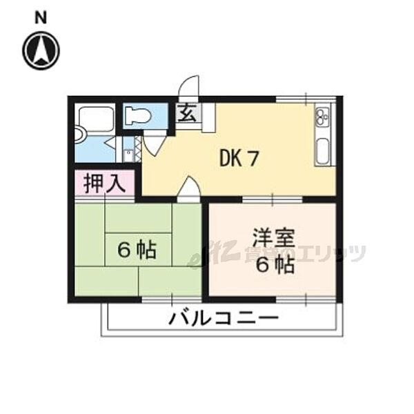 京都府宇治市宇治蔭山(賃貸アパート2DK・2階・32.00㎡)の写真 その2