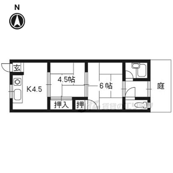 京都府京都市西京区桂久方町(賃貸アパート2DK・1階・28.00㎡)の写真 その2