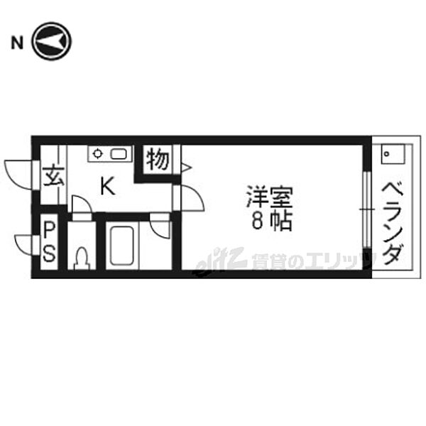 京都府京都市右京区西院西寿町(賃貸マンション1K・5階・22.05㎡)の写真 その2