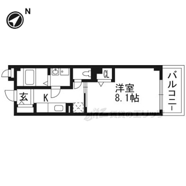 京都府京都市西京区桂徳大寺東町(賃貸マンション1K・2階・26.69㎡)の写真 その2