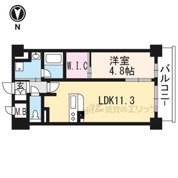 京都府向日市寺戸町小佃(賃貸マンション1LDK・2階・39.87㎡)の写真 その2