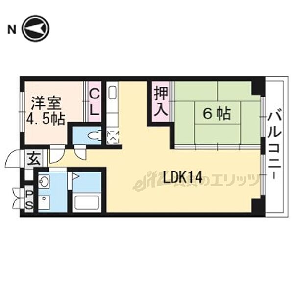 京都府京都市伏見区深草山村町(賃貸マンション2LDK・3階・60.00㎡)の写真 その2