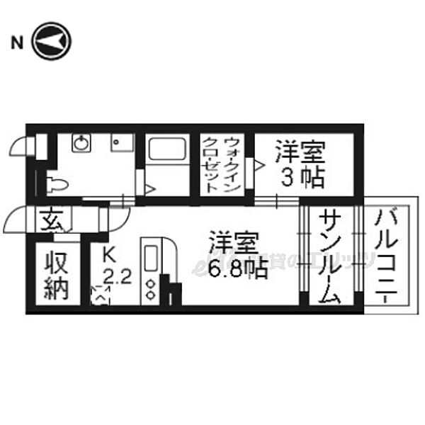 京都府京都市伏見区下鳥羽中円面田町(賃貸アパート1LDK・1階・37.12㎡)の写真 その2