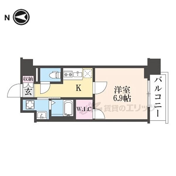 プラシード京都 715｜京都府京都市南区東九条西岩本町(賃貸マンション1K・7階・25.16㎡)の写真 その2