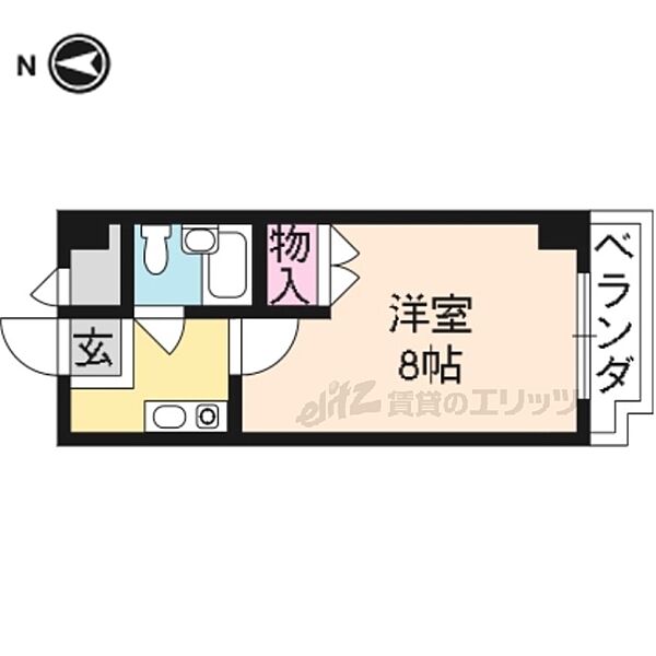 京都府京都市伏見区深草西浦町8丁目(賃貸マンション1K・4階・20.66㎡)の写真 その2