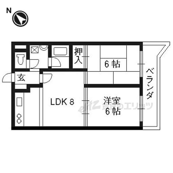 スペリオン寺戸 402｜京都府向日市寺戸町中ノ段(賃貸マンション2DK・4階・43.74㎡)の写真 その2