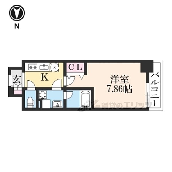 CAVANA九条烏丸 715｜京都府京都市南区東九条明田町(賃貸マンション1K・7階・25.24㎡)の写真 その2