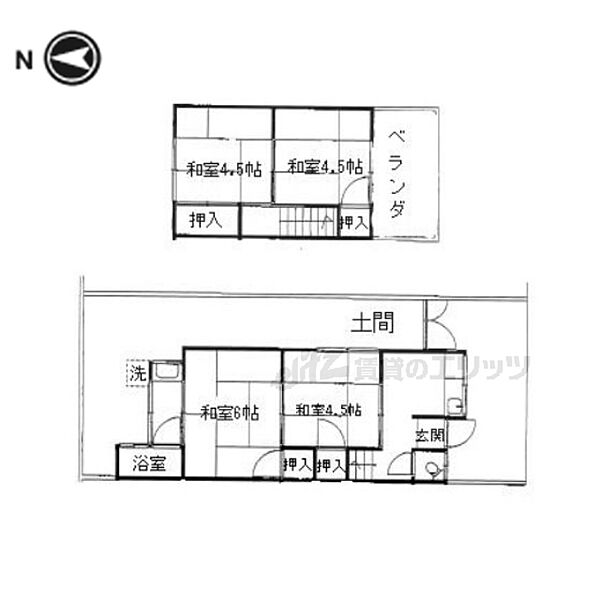 寺戸町蔵ノ町貸家 ｜京都府向日市寺戸町(賃貸一戸建4K・2階・48.87㎡)の写真 その2