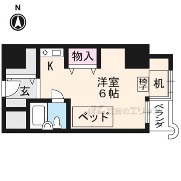 ＷＥＳＴ－1 409｜京都府京都市右京区西院安塚町(賃貸マンション1R・4階・15.82㎡)の写真 その2