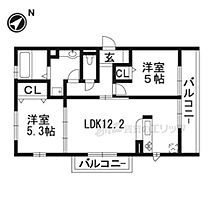 ベル・クローバー嵯峨野 201 ｜ 京都府京都市右京区嵯峨野南浦町（賃貸アパート2LDK・2階・51.83㎡） その2