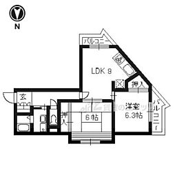 LaFesta京都桂 2LDKの間取図画像