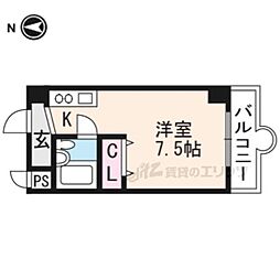 長岡プラザ 3階ワンルームの間取り