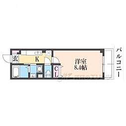 サンクスパレ千代原 1階1Kの間取り