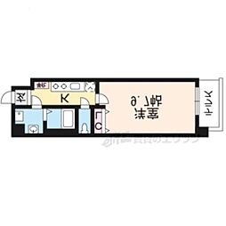 京阪本線 藤森駅 徒歩8分の賃貸マンション 1階1Kの間取り