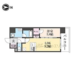 ゼフィランサス西大路 4階1LDKの間取り