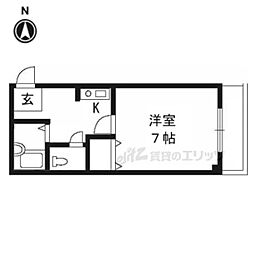 近鉄京都線 京都駅 徒歩8分の賃貸マンション 3階1Kの間取り