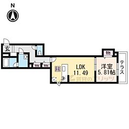 Ｓｈａ　Ｍａｉｓｏｎ　Ｌｅｓ　Ｂｏｉｓ 1階1LDKの間取り