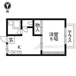 メゾンアカシ 2階1DKの間取り