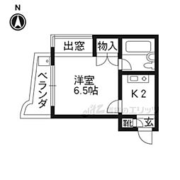 ルネサンス 1Kの間取図画像