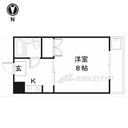 エスポワール雅 4階1Kの間取り
