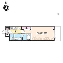 たばさはうすII 1Kの間取図画像