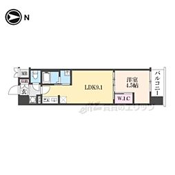 スワンズ京都東寺ガーデン 1LDKの間取図画像