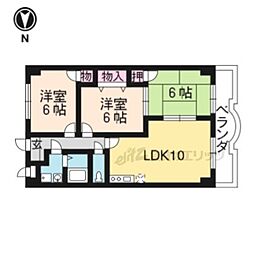 ピア・レジデンス羽束師 3LDKの間取図画像