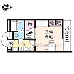 レオパレスForest桂坂 1Kの間取図画像