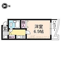 パークサイドC 1Kの間取図画像