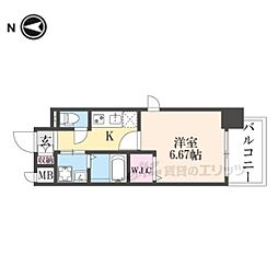 セオリー五条店天神川 1Kの間取図画像