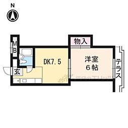 Crest 1DKの間取図画像
