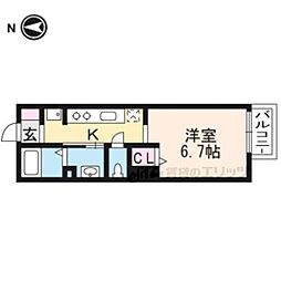 CMM京都駅前 1Kの間取図画像