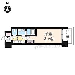 アーバンフラッツ五条堀川 1Kの間取図画像