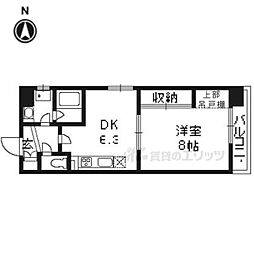 プラネシア星の子四条西洞院 1DKの間取図画像