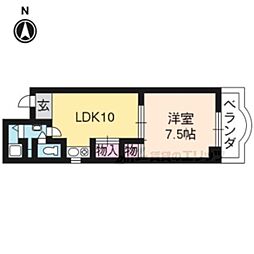 フルール梅小路 1LDKの間取図画像