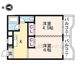 メゾン・ド・パルミエ 2Kの間取図画像