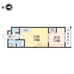 ソリティア梅小路 1LDKの間取図画像