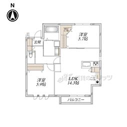 (仮称)桃山羽柴長吉東町へーベルメゾン 2LDKの間取図画像