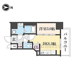ファステート京都東寺フェイブ 1DKの間取図画像