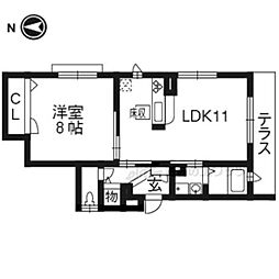 espoir八番館 1LDKの間取図画像