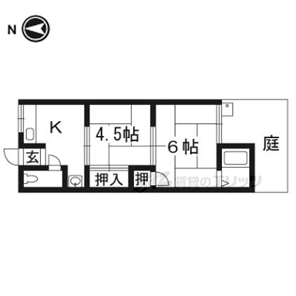 京都府向日市上植野町南小路(賃貸アパート2K・2階・20.00㎡)の写真 その2