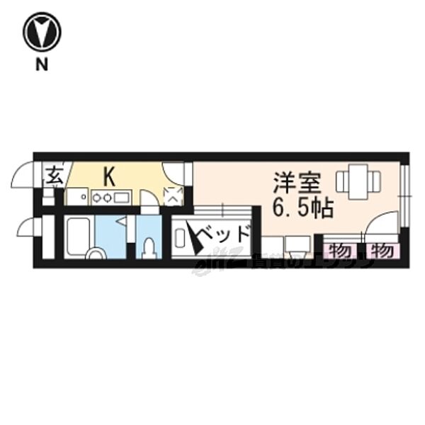 京都府京都市山科区厨子奥苗代元町(賃貸アパート1K・1階・19.87㎡)の写真 その2