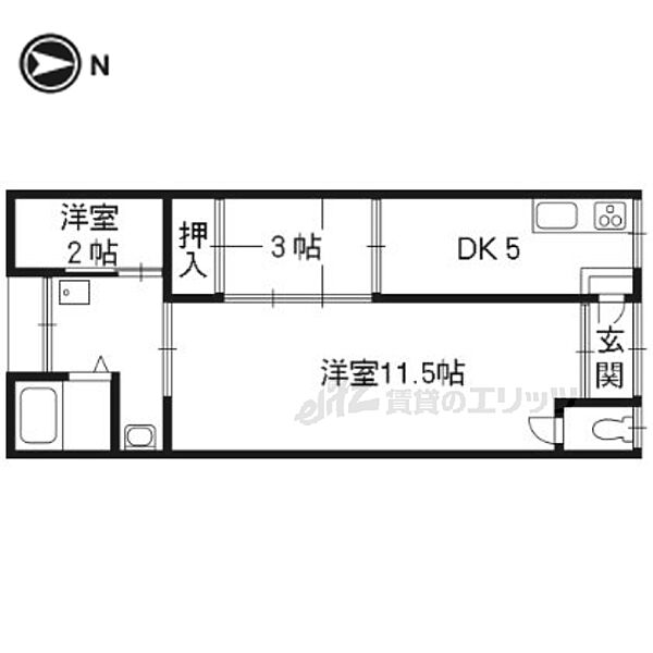 京都府京都市伏見区深草極楽町(賃貸一戸建3K・1階・42.04㎡)の写真 その2