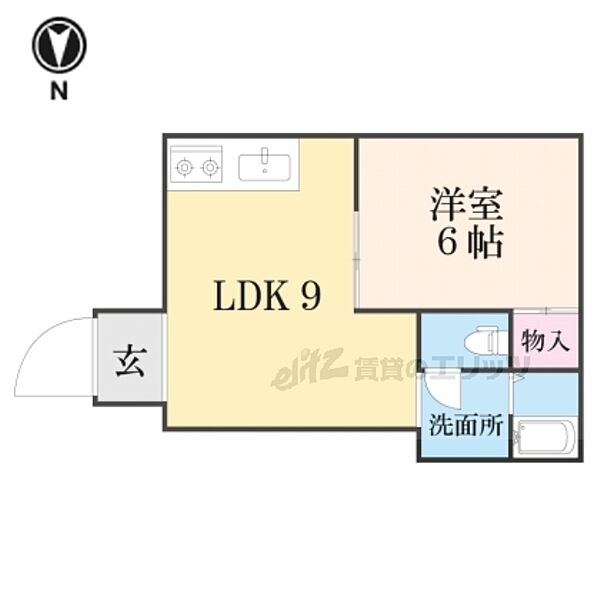 京都府京都市山科区西野楳本町(賃貸アパート1LDK・1階・37.98㎡)の写真 その2