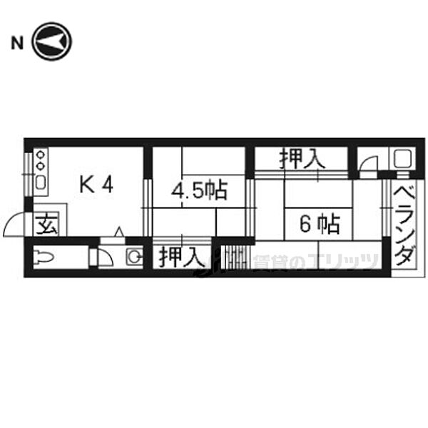 マンション千丈 203｜京都府京都市南区久世中久世町2丁目(賃貸マンション2DK・2階・33.83㎡)の写真 その2