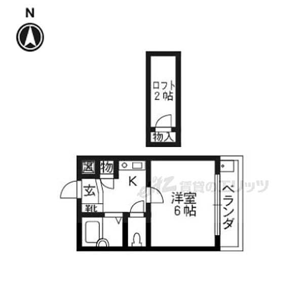 プレアール富野荘 305｜京都府城陽市枇杷庄鹿背田(賃貸マンション1K・3階・17.89㎡)の写真 その2